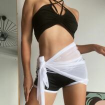 1996 Jazz dance sexy mesh strap hip scarf accessories heels white mesh high elastic waist accessories