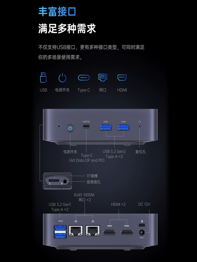 Mingfan MiniSFORUM12 generation Intel N100N305 mini computer host all small nuclear architecture dual -meter