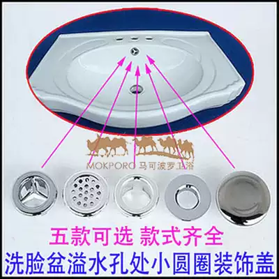 Sink wash basin wash basin washbasin overflow ring spillway drain fitting hole small circle decorative cover decorative cover