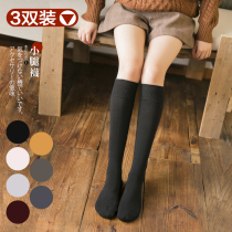 Autumn pile of socks womens Korean wild black stockings high tube Korean version of Japanese college style calf socks pure cotton middle tube