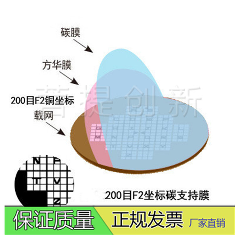 坐标碳支持膜系列普通微栅超薄电镜耗材TEM电镜200目F2坐标F1坐标