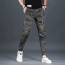 Mùa hè 2020 quần ngụy trang nam quần mới xu hướng nam Hàn Quốc Slim giản dị cao cấp rạng ngời quần yếm nam - 3/4 Jeans 3/4 Jeans