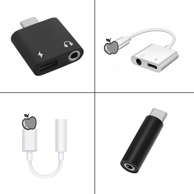 Mobile phone live converter plug Apple Huawei TYPE-C flat mouth to 3 5 holes recording call listening song game