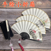 5-inch 6-inch hand-painted calligraphy inscriptions play with hanging pendant fan mini portable catharte Sprinkle Gold Gift small fan