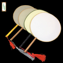 Classical True Silk Blank Silk Group Beech Wood Handle Diy Hand-painted Work Pen embroidered palace fan dancer
