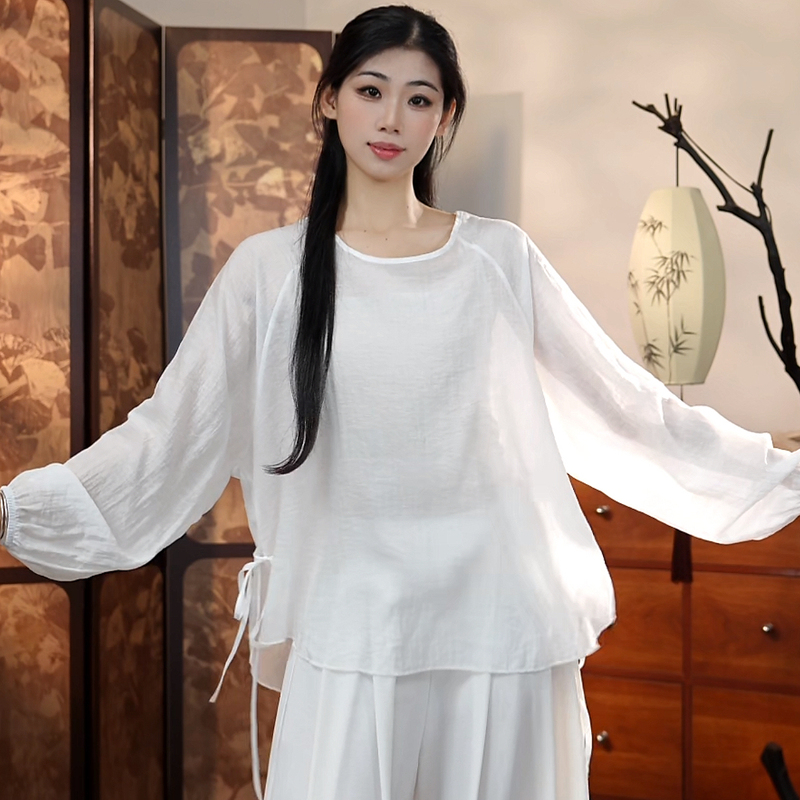 Modern Dance Practice Clothing Cover-Up Shirt for Women, Sports Yoga, Pilates, Classical Dance Breathable Top