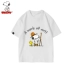 Snoopy quần áo trẻ em gái áo thun ngắn tay cotton phong cách phương Tây trẻ em nửa tay nửa hè mùa hè bé gái áo thun trẻ em - Áo thun Áo thun