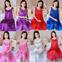 Sexy Fat MM200 Catty Pyjamas Woman Gats Up Women Summer Ladies Sleeping Dresses Loose Ice Silk Short Sleeves