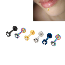 European and American lip nails small sun titanium steel jewelry simple lip ring earrings 1 2mm lip hole allergy drill