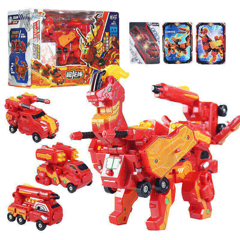 Подлинный автомобиль Super Beast Car Man Super Dragon God Три в одном, деформирующий столкновение Робот-игрушка, детский мужской взрывной Athlon