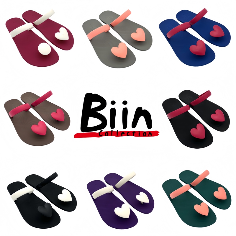Thai Latex Sole Anti-Slip, Anti-Odor, Outdoor Vacation Waterproof, Anti-Odor, Slimming, Heart-Shaped Flip-Flops