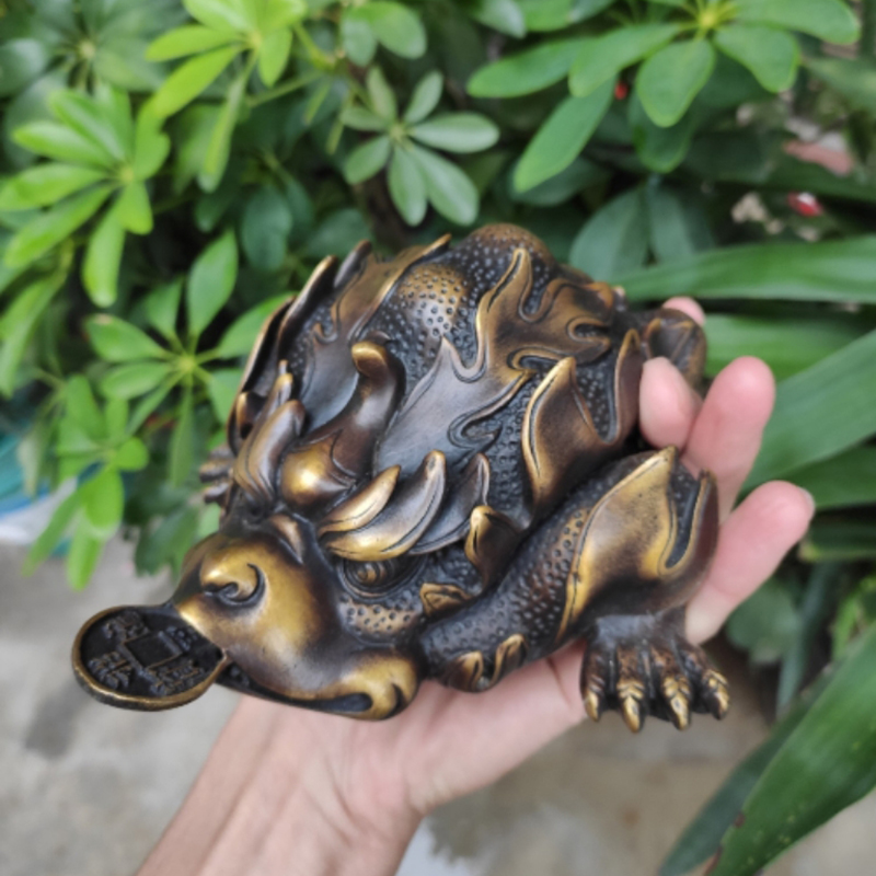 复古纯铜招财三足金蟾蜍三腿金蝉客厅办公室桌装饰工艺品摆件