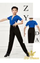 ZY DANCE Summer new Latin uniforms mens exercise uniforms performance costumes modern DANCE national standard DANCE