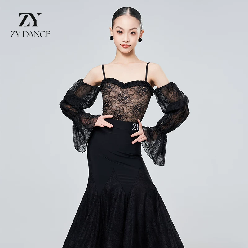 ZY DANCE Новый латинский танец костюм современный костюм для выступлений конкурсный костюм высококлассная сетка весна девушка интернет-модель