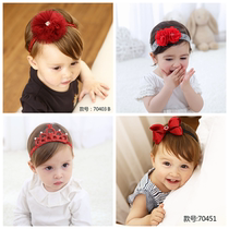 New Year Big Red childrens hair accessories Baby Full Moon 100 days old hair band baby flower bow headband