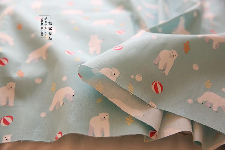 Vải twill phong cách Bắc Âu Gấu bé sơ sinh túi quần áo quần áo handmade DIY vải cotton vải thun lạnh họa tiết