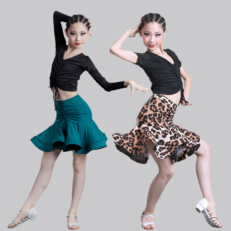 Children's Latin Dance Dress Spring and Autumn New Latin Dance Dress Girls Split Dance Course Professional Examination Competition