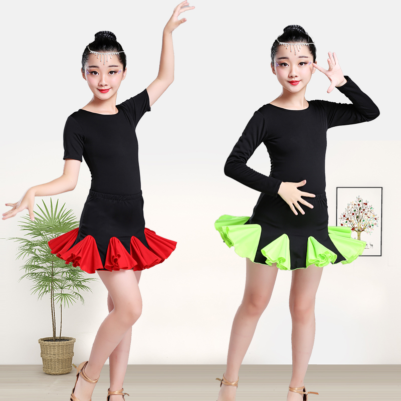 Spring and Autumn Children Latin Dance Dress Practice Girls Dance Costume Competition Examination Clothing Performance for Children