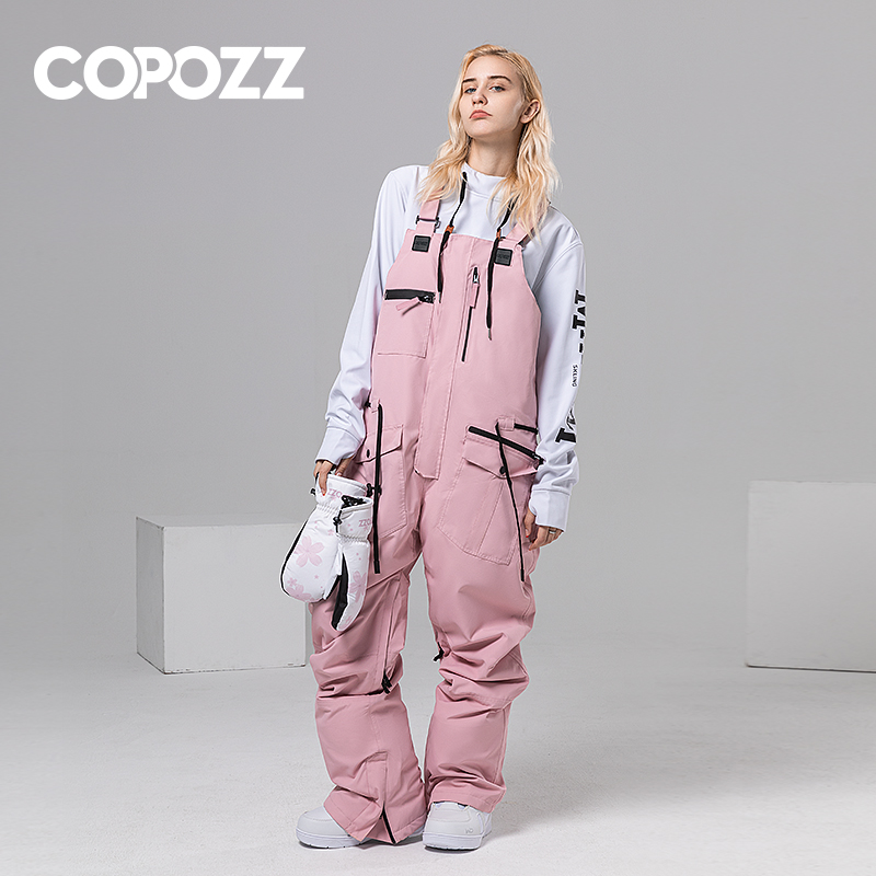 COPOZZ Ski Pants Woman Veneer Holding Baby Bag Pants Men Loose Snow Pants Windproof Waterproof Outdoor Warm Double Board Ski Suit