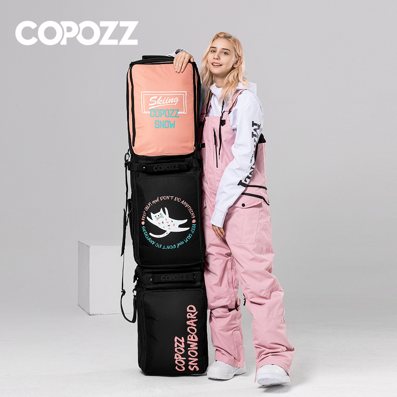 COPOZZ ski package double plate silent roller large capacity thickness waterproof protective gear special carry packaging equipment