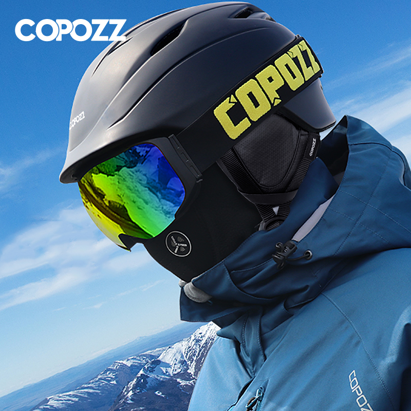 COPOZZ ski helmet Lightweight outdoor sports equipment for men and women adult windproof electric car riding snow helmet protective gear