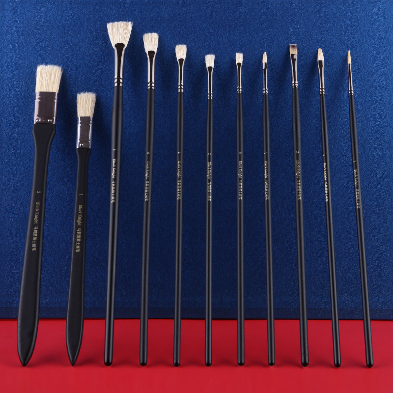 Marley Glory Black Knight Water Color Pen Suit Pig Mane Propylene Oil Painting Pen Horse Hush Pen Flat Peak Sector Pen Nylon Stroke Brush Hook Thread Pen Watercolor Pen Painting Pen