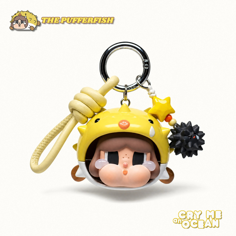 Authentic Crybaby Series Keychain with Tears Flowing into the Sea, Cute and Creative Gift, Trendy Toy Bag Pendant