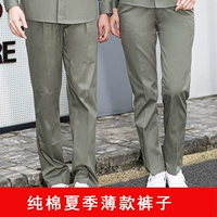 Зеленые хлопковые тонкие летние штаны