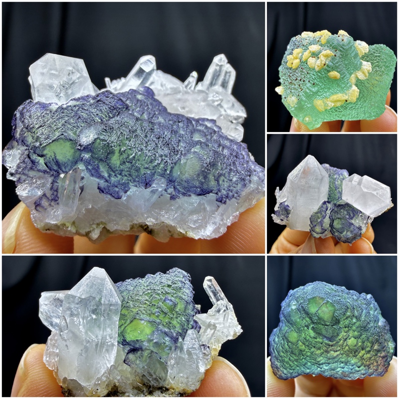 Zhejiang Octahedral Sugar Purple-Green Fluorite Crystal Calcite Natural Mineral Crystal Specimen Ornament for Teaching Zhejiang Octahedral Sugar Purple-Green Fluorite Crystal Calcite Natural Mineral Crystal Specimen Ornament for Teaching