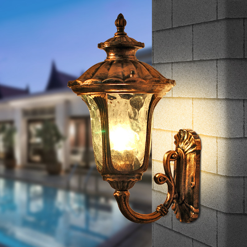 Wall Lamp Outdoor Waterproof Patio Outdoor balcony Exterior Wall Hallway Villa large doorway led European-style retro terrace lamp