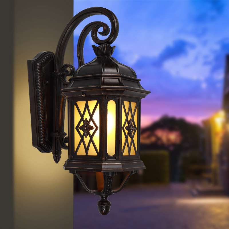 Eurostyle Outdoor Waterproof Wall Lamp American Outdoor Retro Garden Terrace Villa Hallway Courtyard Gate Wall Lamp