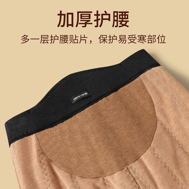 Pierre Cardin 100% Camel Down Cotton Pants Men's Winter Thickened Warm Pants Northeastern Plus Velvet Autumn Pants Leggings Underpants