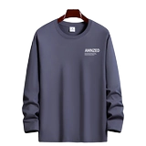 Хлопковый трендовый лонгслив, универсальная футболка, приятная телу толстовка, 200 грамм, круглый воротник