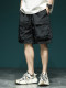 夏季冰丝工装短裤男宽松大码夏季美式运动五分裤户外速干休闲裤子