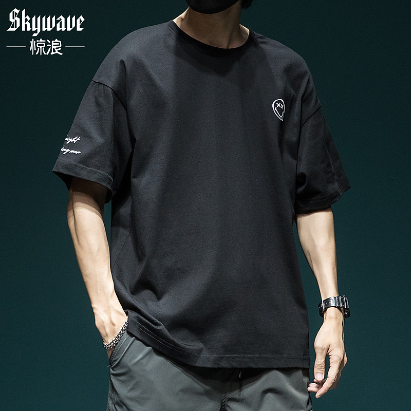 Pure Cotton Day Ensemble Short Sleeve T-Shirt Men Ins Casual Blouse Loose Tide half sleeves Summer Nets T-shirt Bottoms Shirts