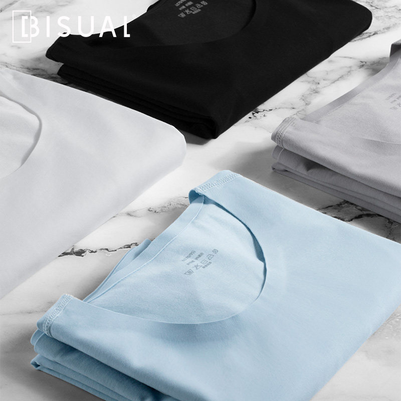 Men's pure cotton short sleeve sports sweatshirt trace white underwear T-shirt collar for youth half-sleeved summer