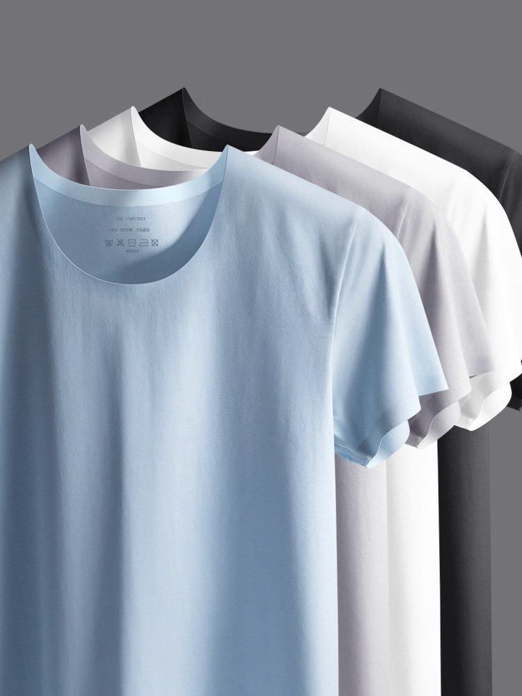 2 men's cotton short-sleeved incognito half-sleeve sports fitness crew neck slim T-shirt Underwear base undershirt T-shirt