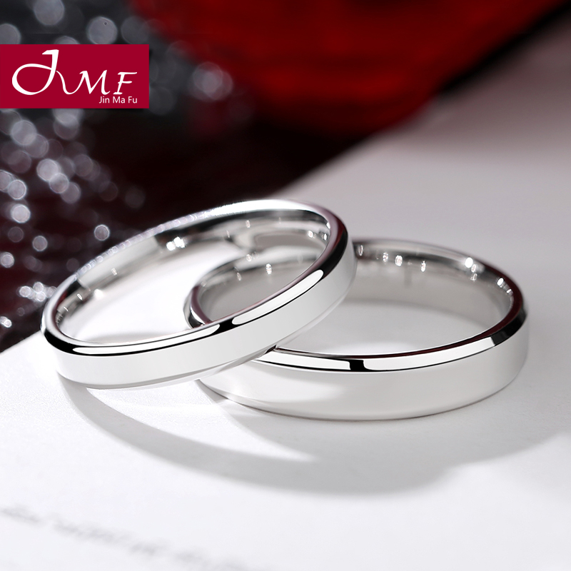 999 pure silver lovers ring a pair of brief men and women custom lettering, Japan-ROK students commemorate the ring to the ring