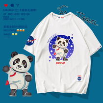 Tide brand Hong Kong bear NASA short sleeve T-shirt men and women Youth Creative loose round neck trend fun summer