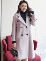 2021 autumn and winter New Korean loose thick cashmere coat womens coat long knee knitted cardigan sweater