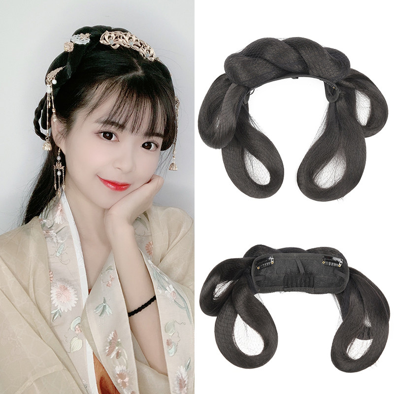 Hanfu hair band type wig ancient style convenient and simple lazy people hair bag ancient costume hair bun integration Song made Ming hair bun