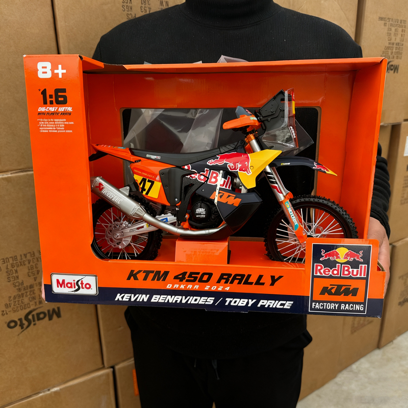 1/6 Scale Ktm450 Rally Off-Road Model Dakar Red Bull Rally Car Simulation Toy Ornament