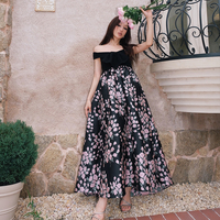 Designer brand MOOD X MIURA fashionable black tulip jacquard one-shoulder dress new style