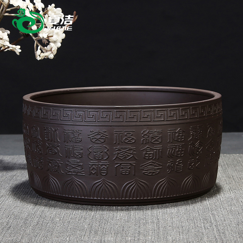 Four - walled yard tea wash cup violet arenaceous the wish - fulfilling graphite domestic large writing brush washer wash water jar ceramic kung fu tea set with parts