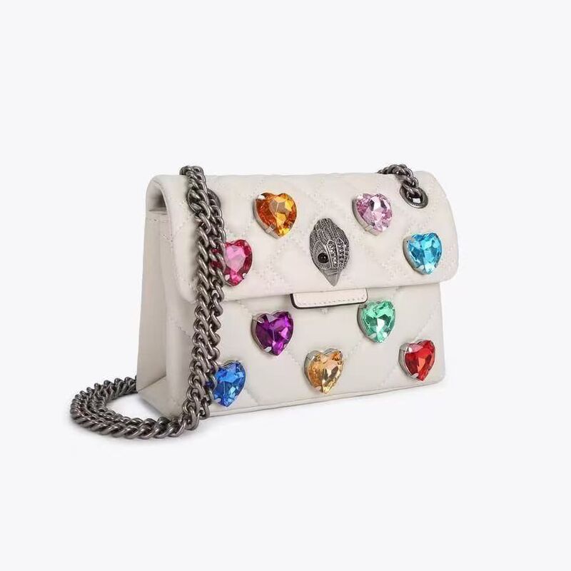 Eagle Head Bag with Colorful Diamonds, Kurt Geiger Small Shoulder Crossbody Bag, High Aesthetic Value