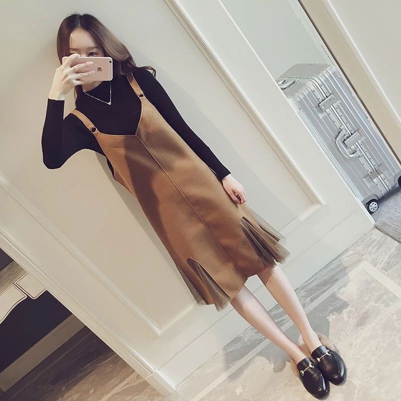 Autumn and winter fat sister thin two-piece suit large size women's clothing Western style fat MM dress age reduction with temperament spring