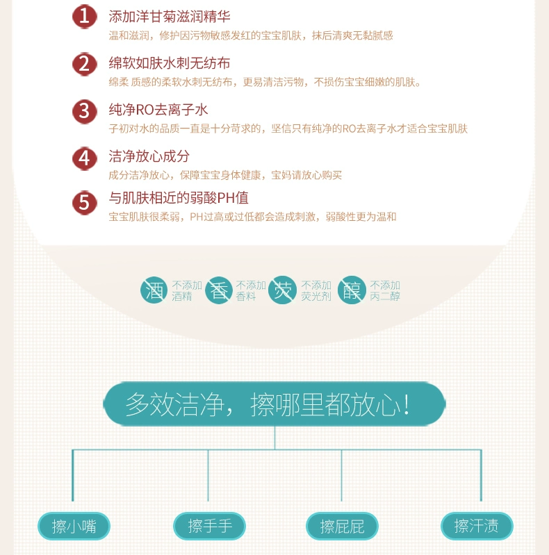 Thời thơ ấu Em bé lau gói Khăn giấy ướt Em bé sơ sinh Khăn tay trẻ em Di động 10 chiếc 10 gói