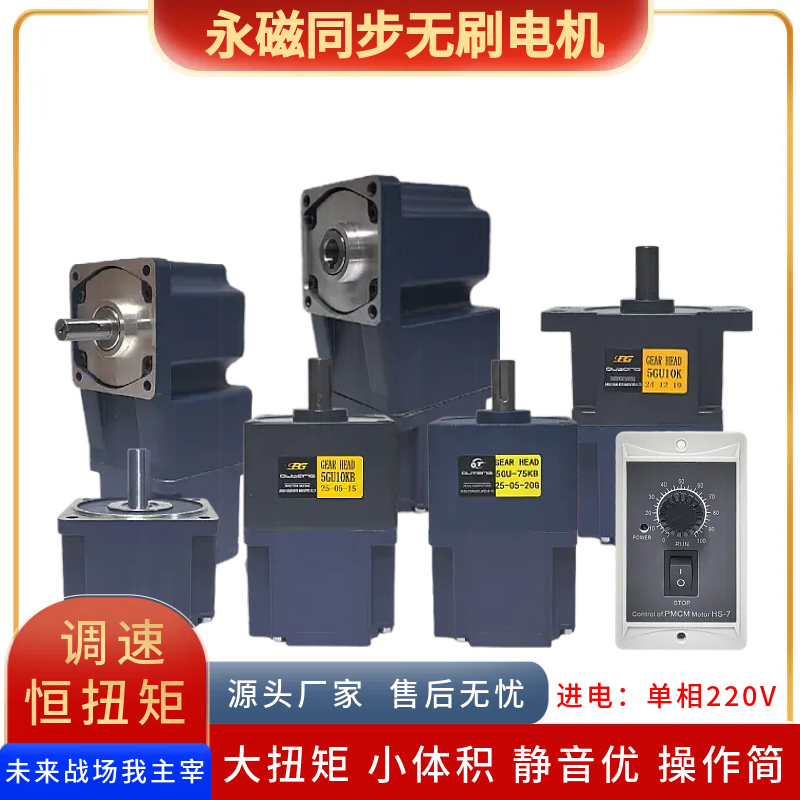 Permanent Magnet Synchronous Brushless Motor Ac 220V90W120W200 Adjustable Speed Gear Reduction Small Micro Motor