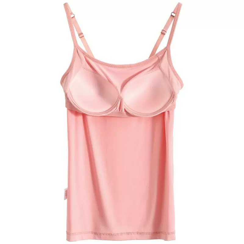 . Xinmi Camisole Womens Cup All-in-one với miếng lót ngực, áo ngực tự do, áo lót, áo ống nhỏ bên trong, đế đen - Áo vest