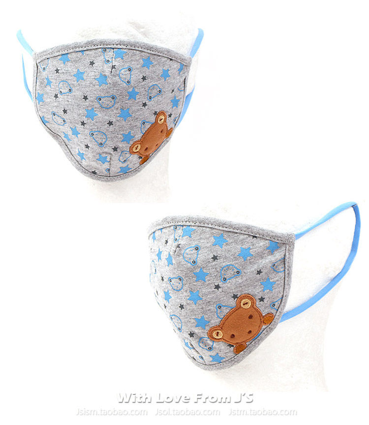 Детская хлопковая дышащая мультяшная милая удерживающая тепло медицинская маска для мальчиков и девочек 
